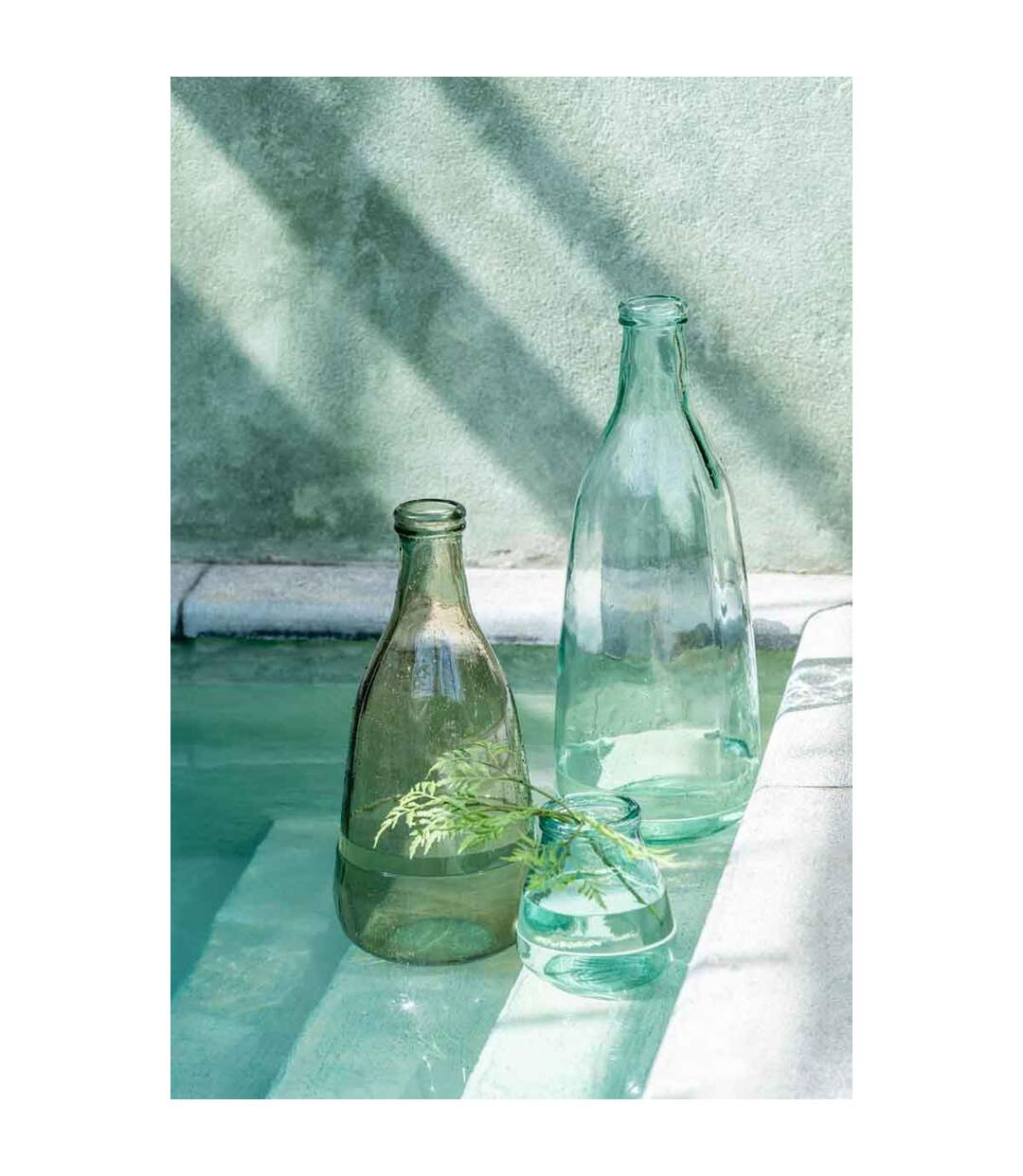 Vase Design en Verre Bouteille 75cm Transparent-3