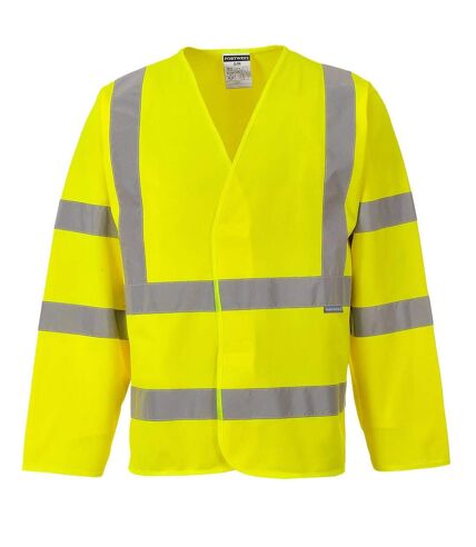Portwest Mens Band & Brace High-Vis Long-Sleeved Jacket (Yellow) - UTPW788