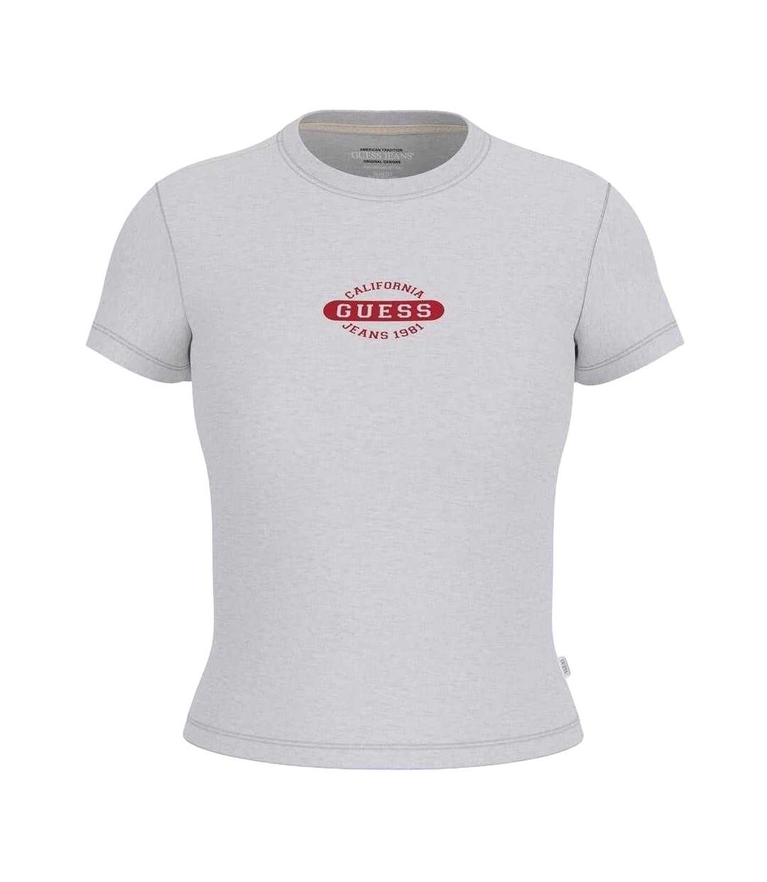 T-shirt Motif/style Logo Femme Gris Clair Guess-1