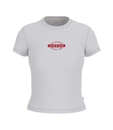 T-shirt Motif/style Logo Femme Gris Clair Guess