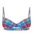 Womens/ladies Glen Plaid Bikini Top Multicoloured Ralph Lauren-1