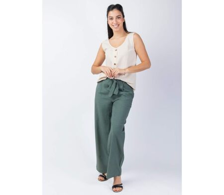 Pantalon femme été kaki SHERINE tendance Coton Du Monde