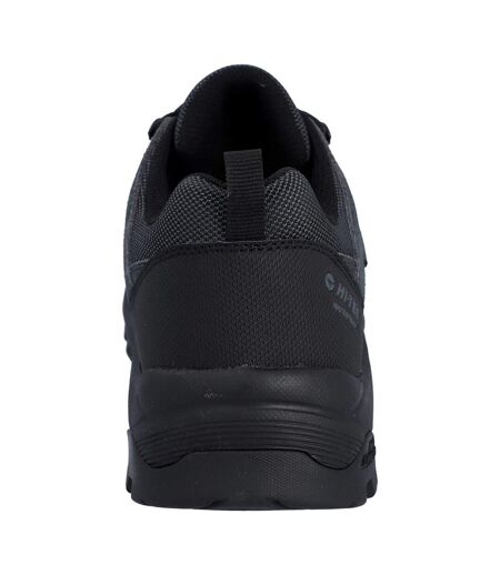 Mens Bandera Expedition Suede Low Walking Shoes Charcoal Black Hi-Tec