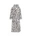 Womens/ladies Zebra Print Hooded Robe Grey White Biba-1