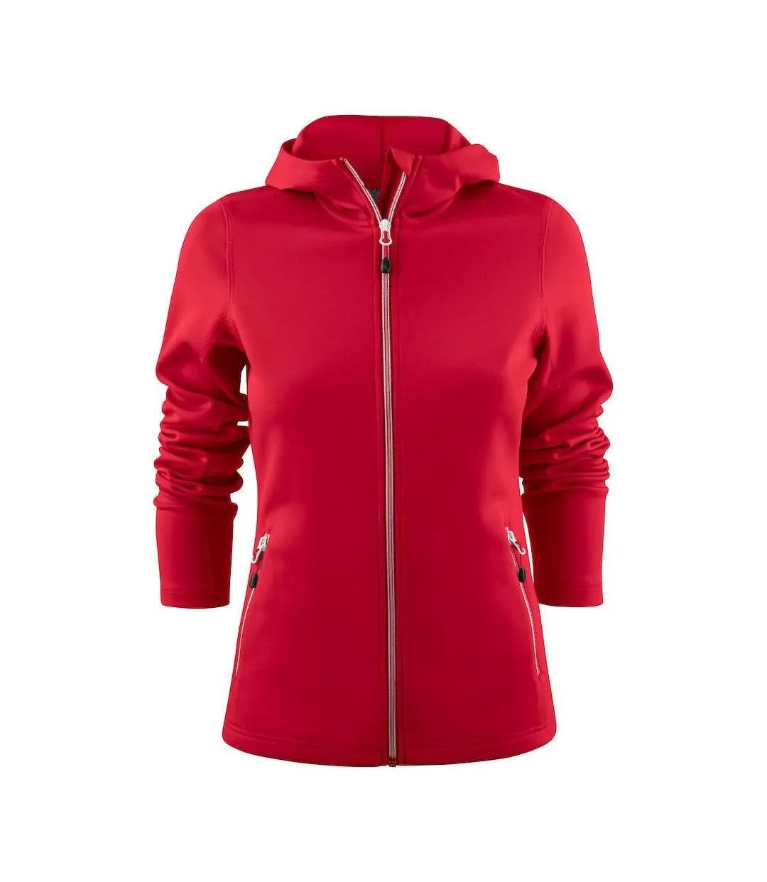 Womens/ladies Layback Hoodie Red Printer RED-1