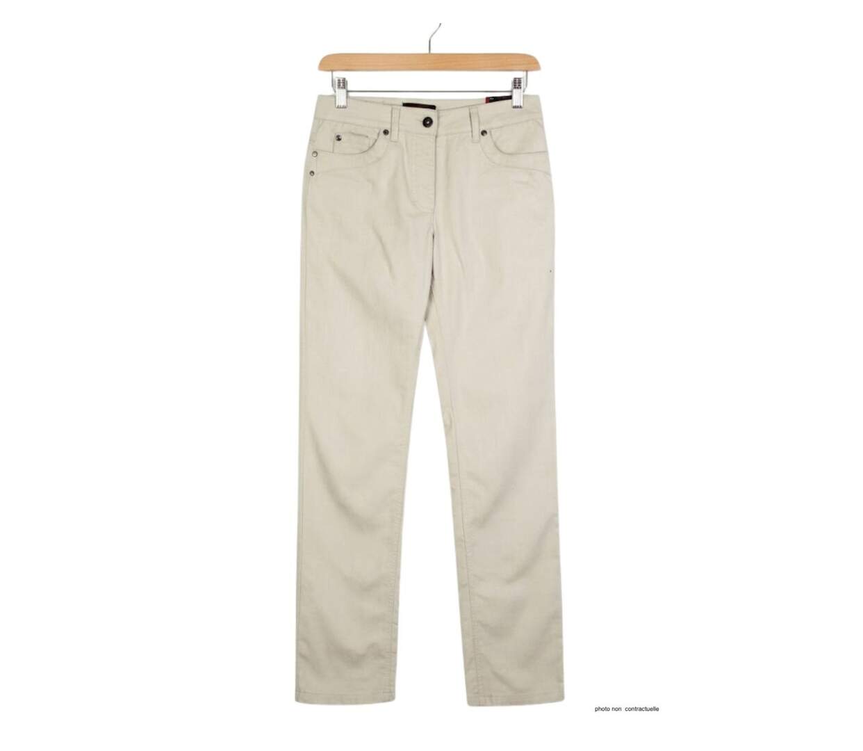 MAYFLOWER VICTORIA1 - Pantalon Femme Beige Stretch : élégance naturelle et confort absolu-2
