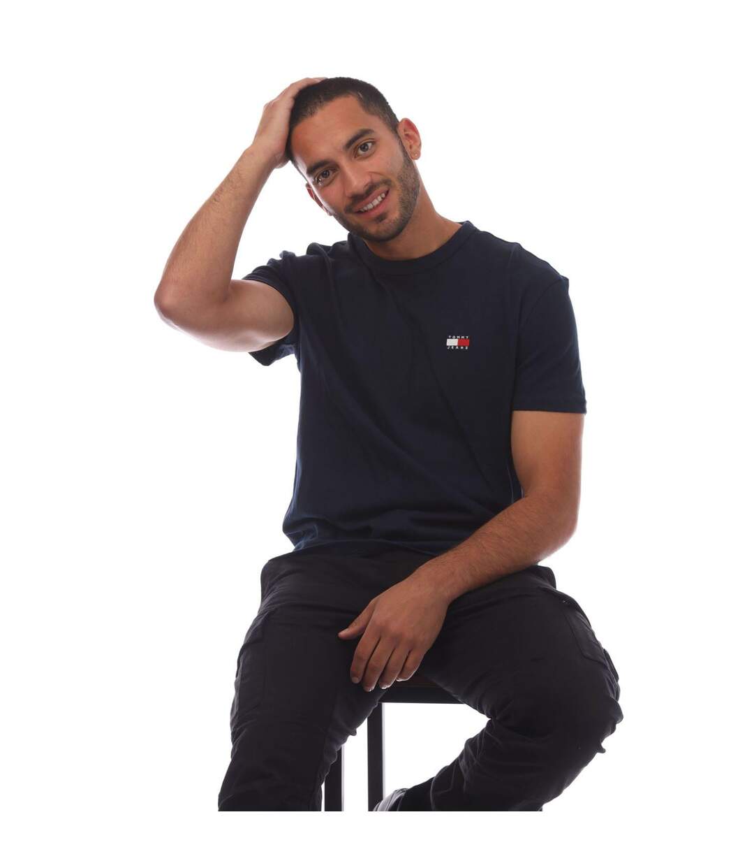 Mens Tonal Badge T-shirt Blue Tommy Jeans-1