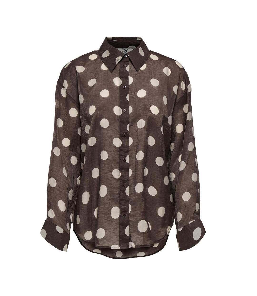 Chemise à pois marron femme jdy fay-1