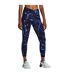 Womens/ladies Project Rock Marble Compression 7/8 Leggings Blue Under Armour-4