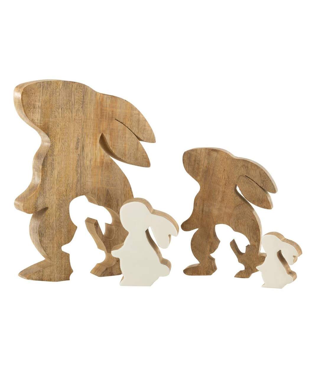 Statuette Déco Lapin de Profil 30cm Naturel-3
