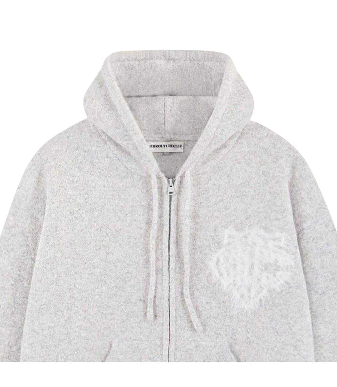 Mens Wool Blend Soft Full Zip Hoodie Grey Couture Club-3