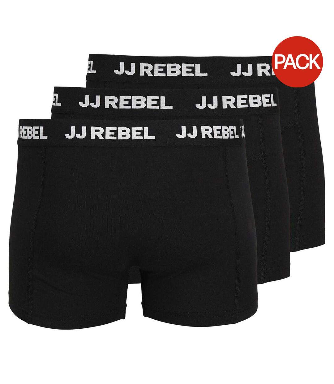Pack Of 3  Mens Boxer Briefs  Black JJ Rebel-2