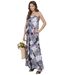 Robe longue bustier fleurie bleue - Chic et élégante pour vos sorties d'été-1