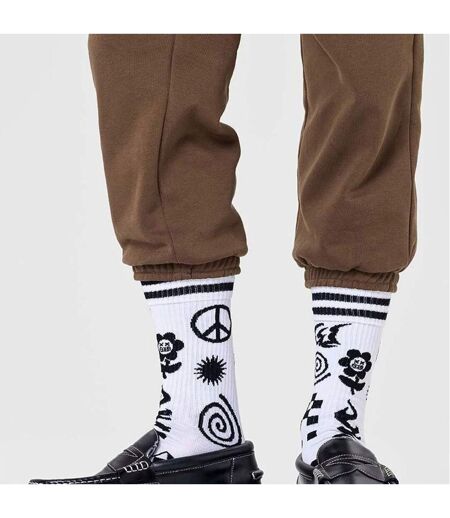 Patchwork Rave Breathable Ribbed Socks for Men and Women