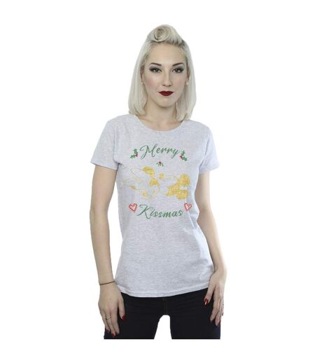 Disney Femme/Les femmes - T-shirt en coton Mickey Mouse Merry Kissmas (Gris sportif) - UTBI33559