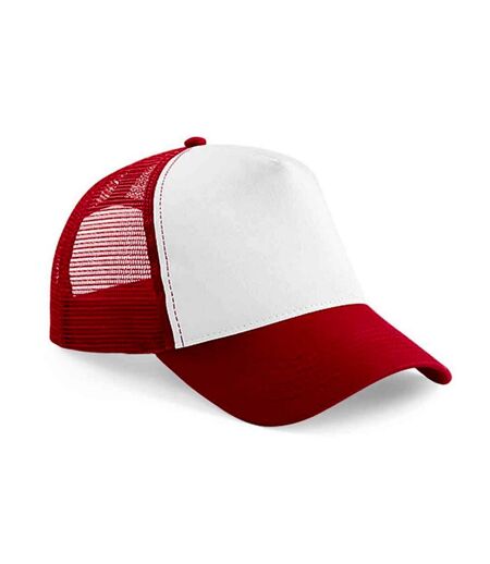 Casquette trucker adulte rouge classique / blanc Beechfield