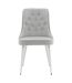 Chaise en tissu matelassé Velvet Deluxe (Lot de 2) Gris et blanc