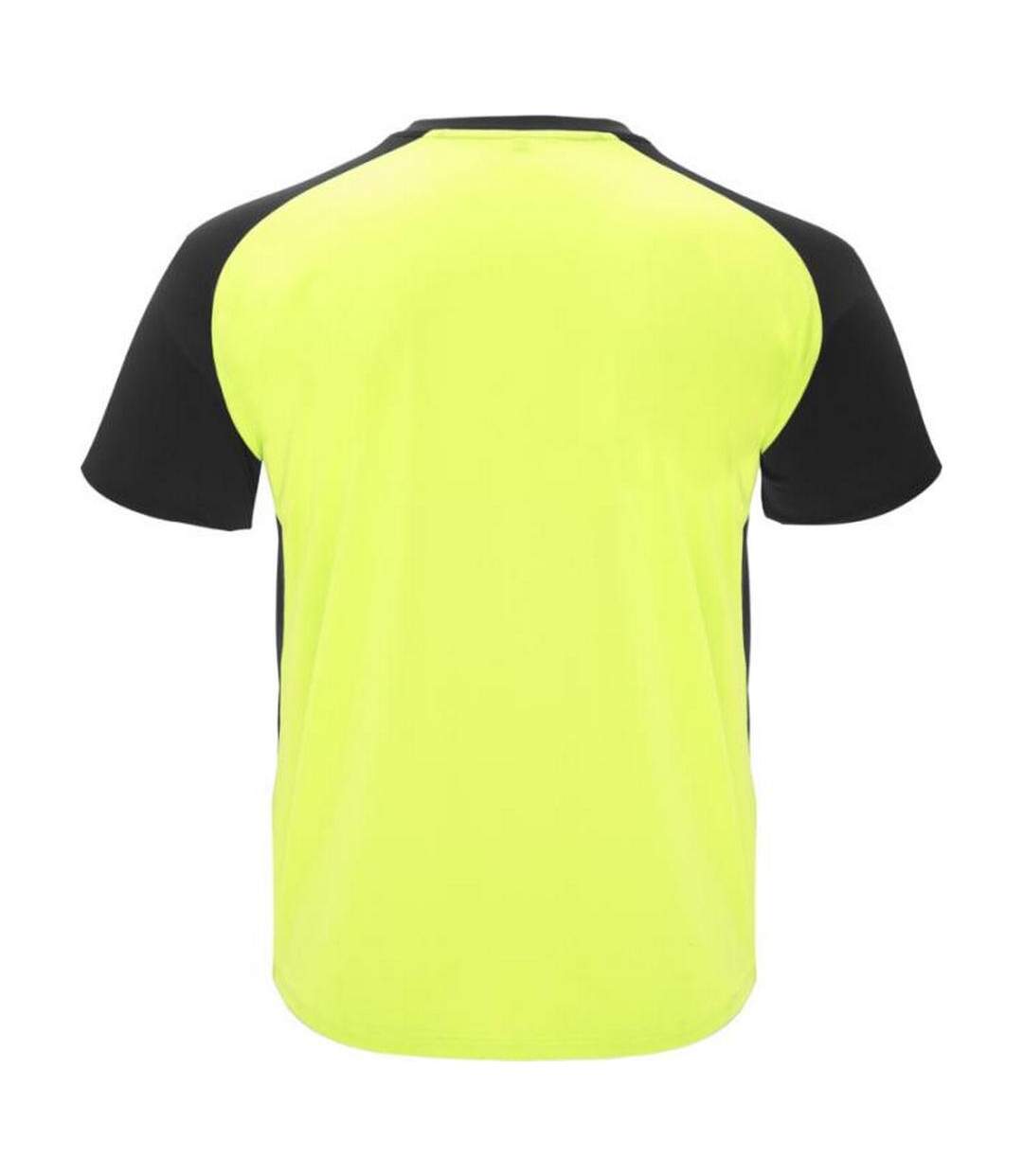 T-shirt Bugatti Adulte Jaune Fluo Noir Uni Roly-2