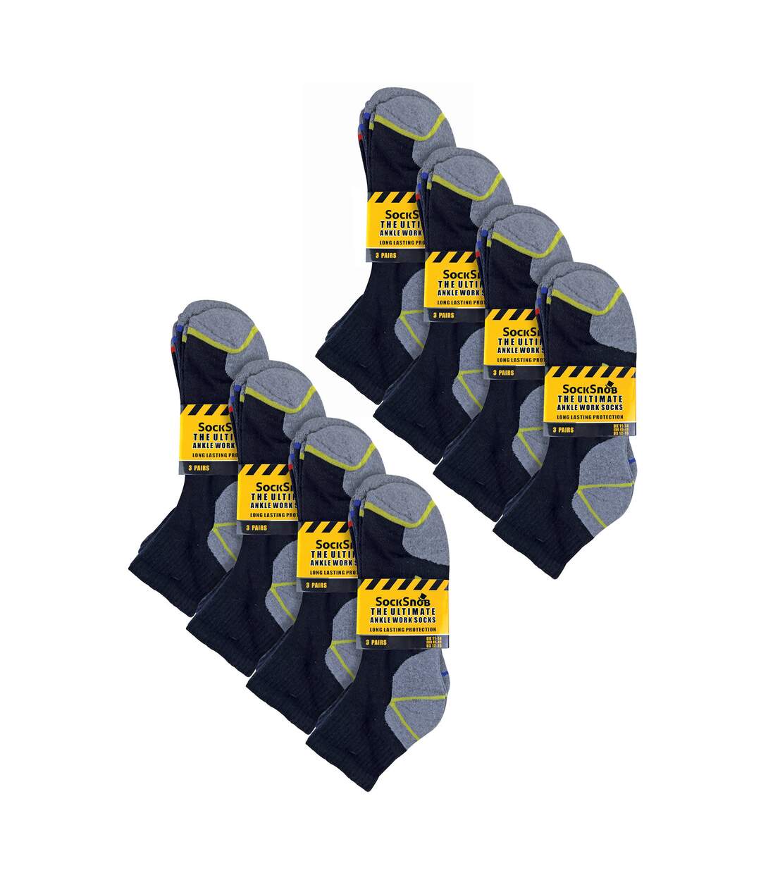 24 Pairs Mens Multipack Ultimate Cotton Rich Work Ankle Socks-2