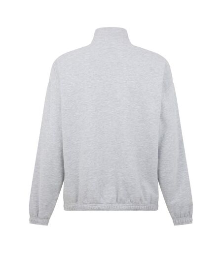 Unisex Adult Graphic Zip Neck Regular Sweatshirt Ice Marl Jack Wills