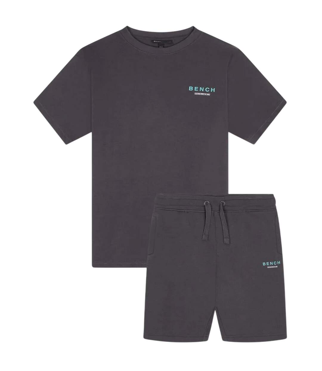 Mens Malemtee Back Print T-shirt & Shorts Set Dark Grey Bench-1