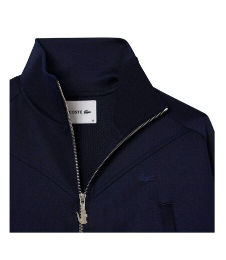 Womens/ladies Full Zip Crop Sweatshirt Navy Lacoste