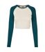 T-shirt Court Manches Longues Motif/style Rétro Femme Sable Blanc Jaspe Urban Classics-1