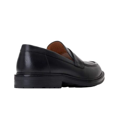 Mens Ivey Leather Loafers Black Base London