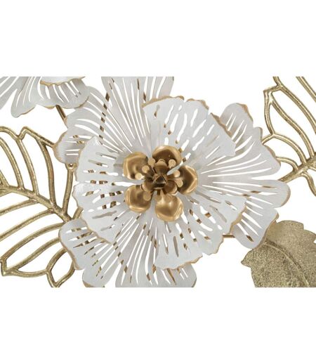 Décoration Murale en Métal Whity 73cm Blanc & Or