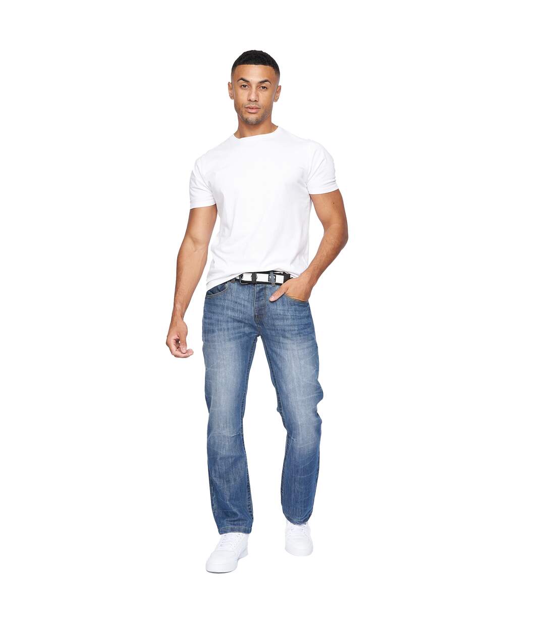 Jean new baltimore homme bleu semi-délavé Crosshatch-4