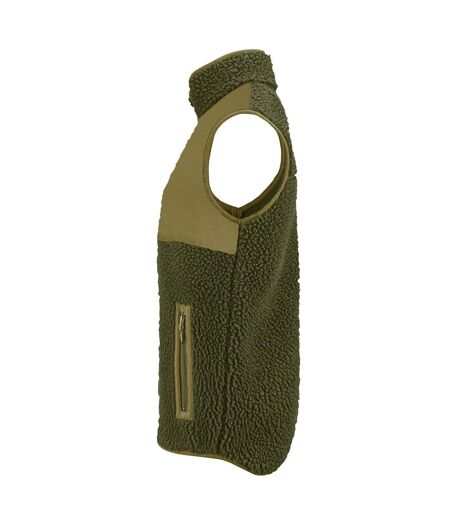 Mens Kingsley Sherpa Fleece Gilet Moss Green James Harvest