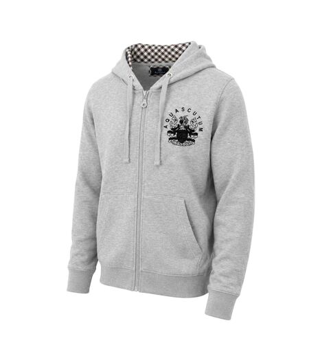 Mens Relaxed Fit Full Zip Hoodie Grey Aquascutum