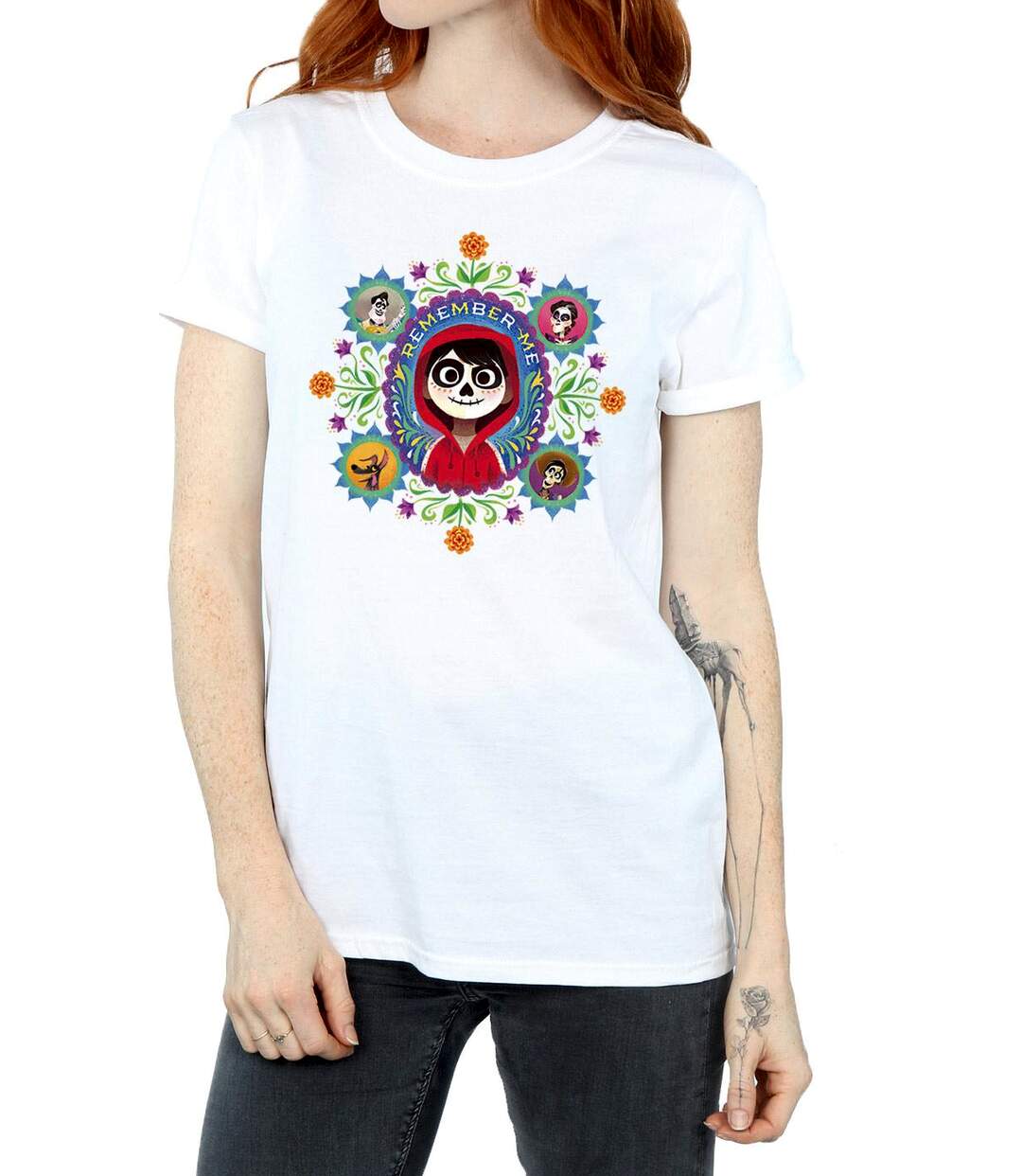 Disney - T-shirt COCO REMEMBER ME - Femme (Blanc) - UTBI16430-3