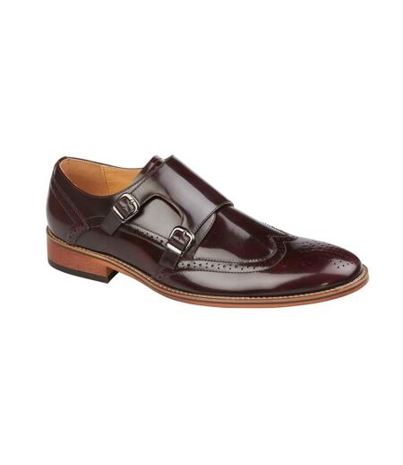 Goor Mens Twin Buckle Leather Brogues (Oxblood) - UTDF2351