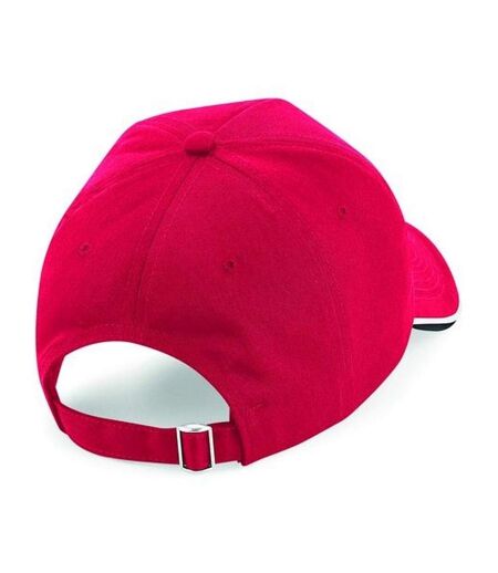 Casquette Authentic Unisexe Rouge Noir Blanc Beechfield