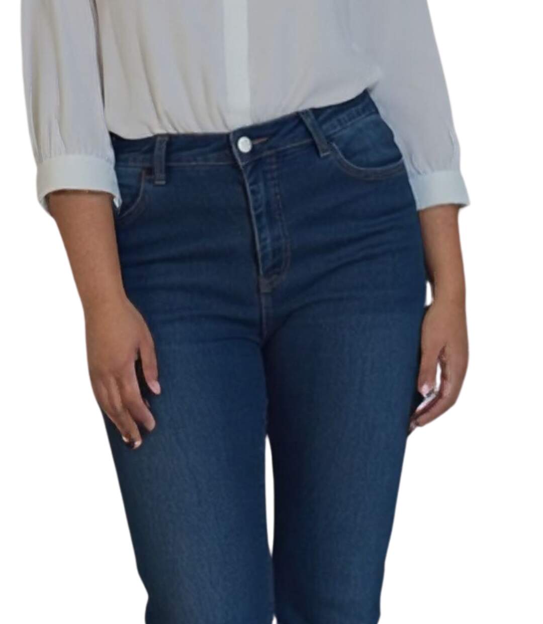 Jean Femme coupe droite - Taille Haute - Confort et Style - Grande Taille-3