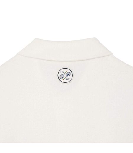 Mens Roland Garros Edition Terrycloth Relaxed Fit Polo Shirt Cream Lacoste