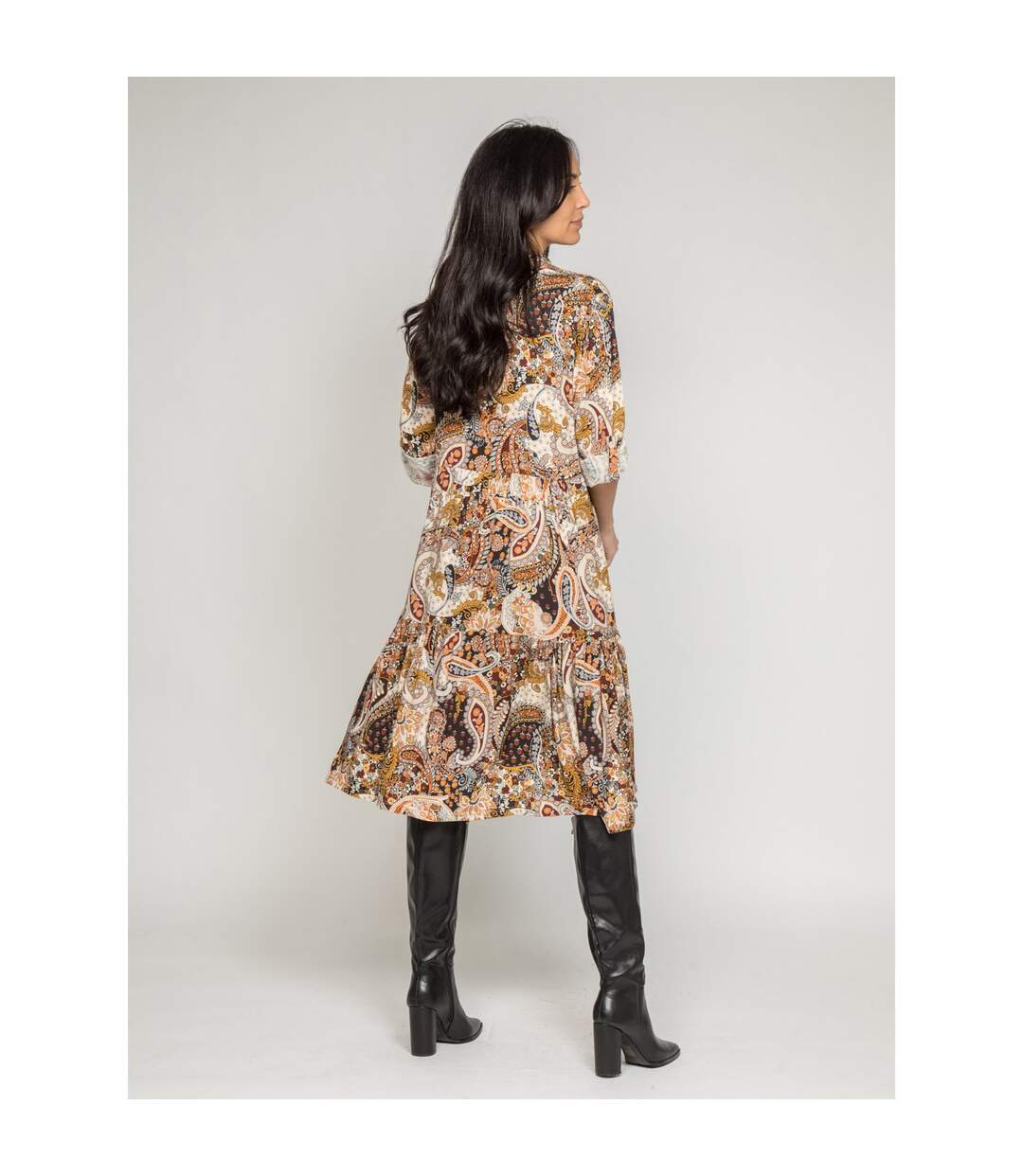 Robe mi-longue motifs ILINE - Dona X Lisa-2