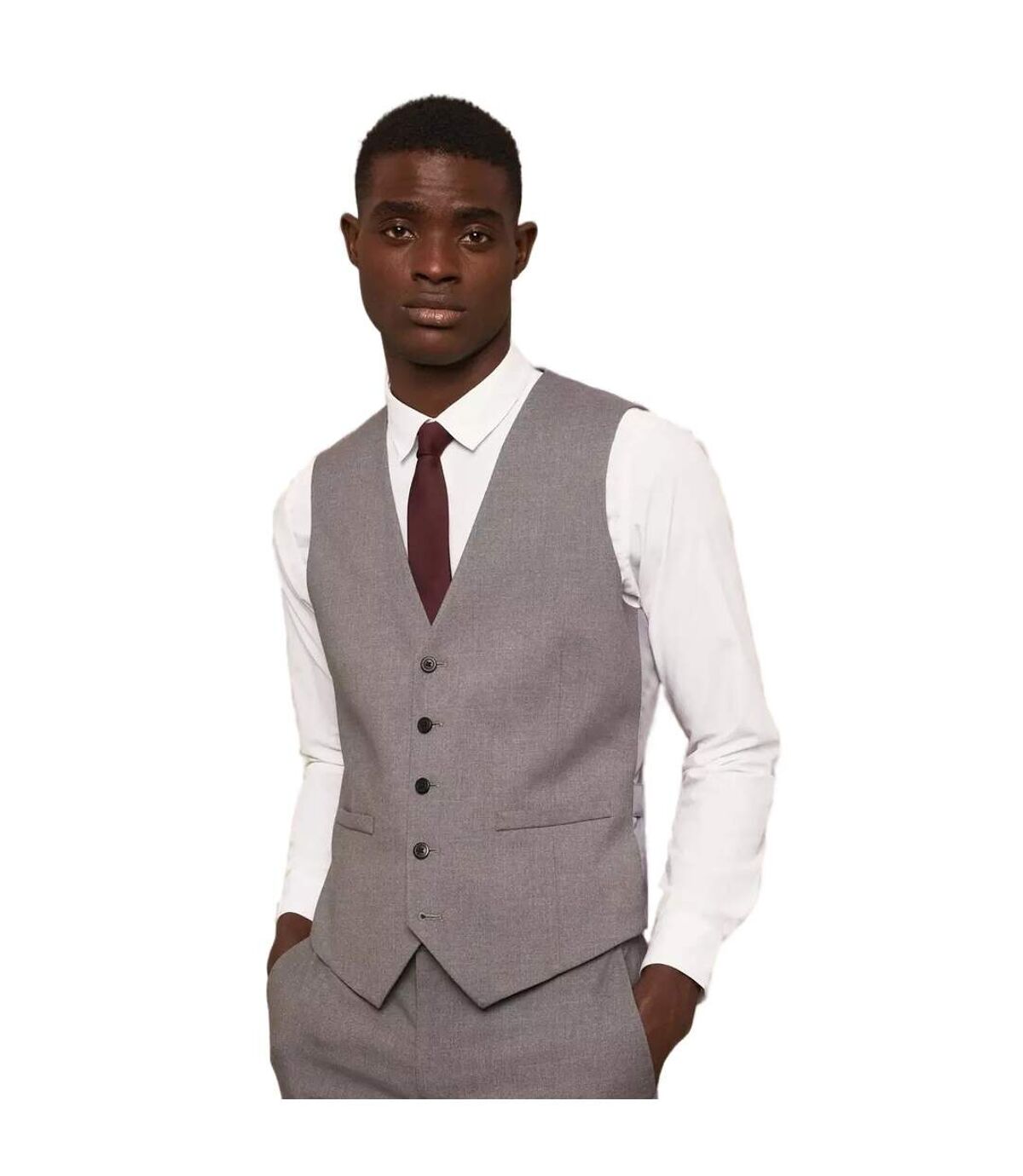 Burton Mens Essential Plus And Tall Tailored Vest (Light Grey)