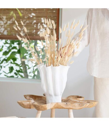 Vase Déco en Céramique Calyx 42cm Blanc