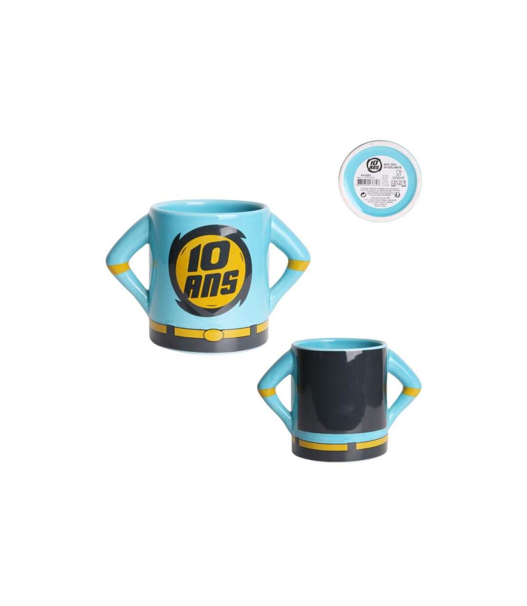 Mug Héros 10 ans 14cm Bleu-3