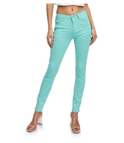 Jean femme slim fit taille haute coton / lycra - Couleur bleu