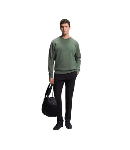 Mens Salbo Cotton Sweatshirt Green Boss