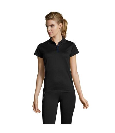 Performer Polo À Manches Courtes Femme Noir SOLS