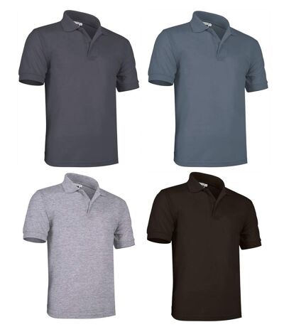 Lot 4 Polos manches courtes - Homme - PATROL - noir et gris