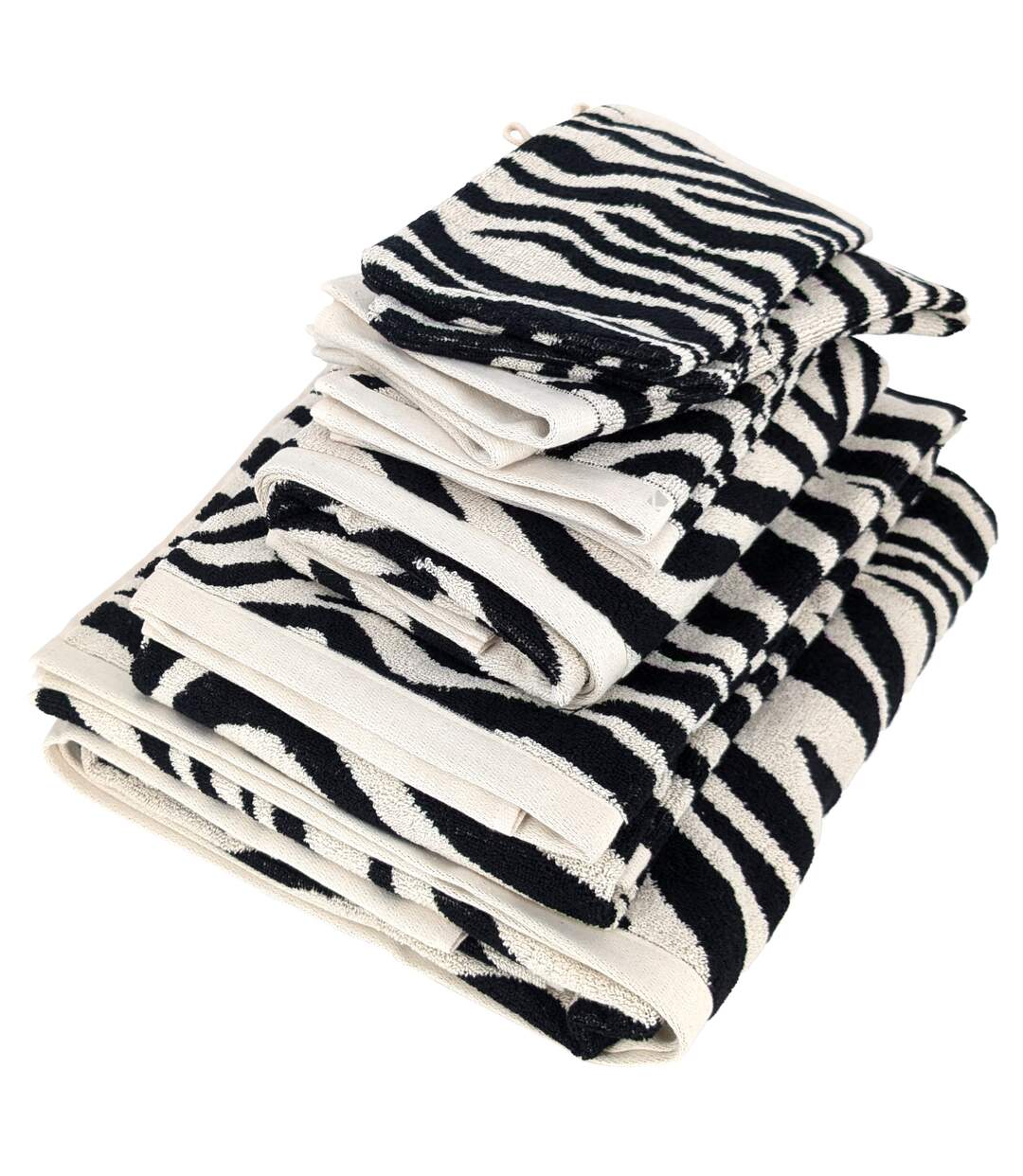 Parure de bain absorbante coton ZEBRA - 7 pièces Zèbre-1