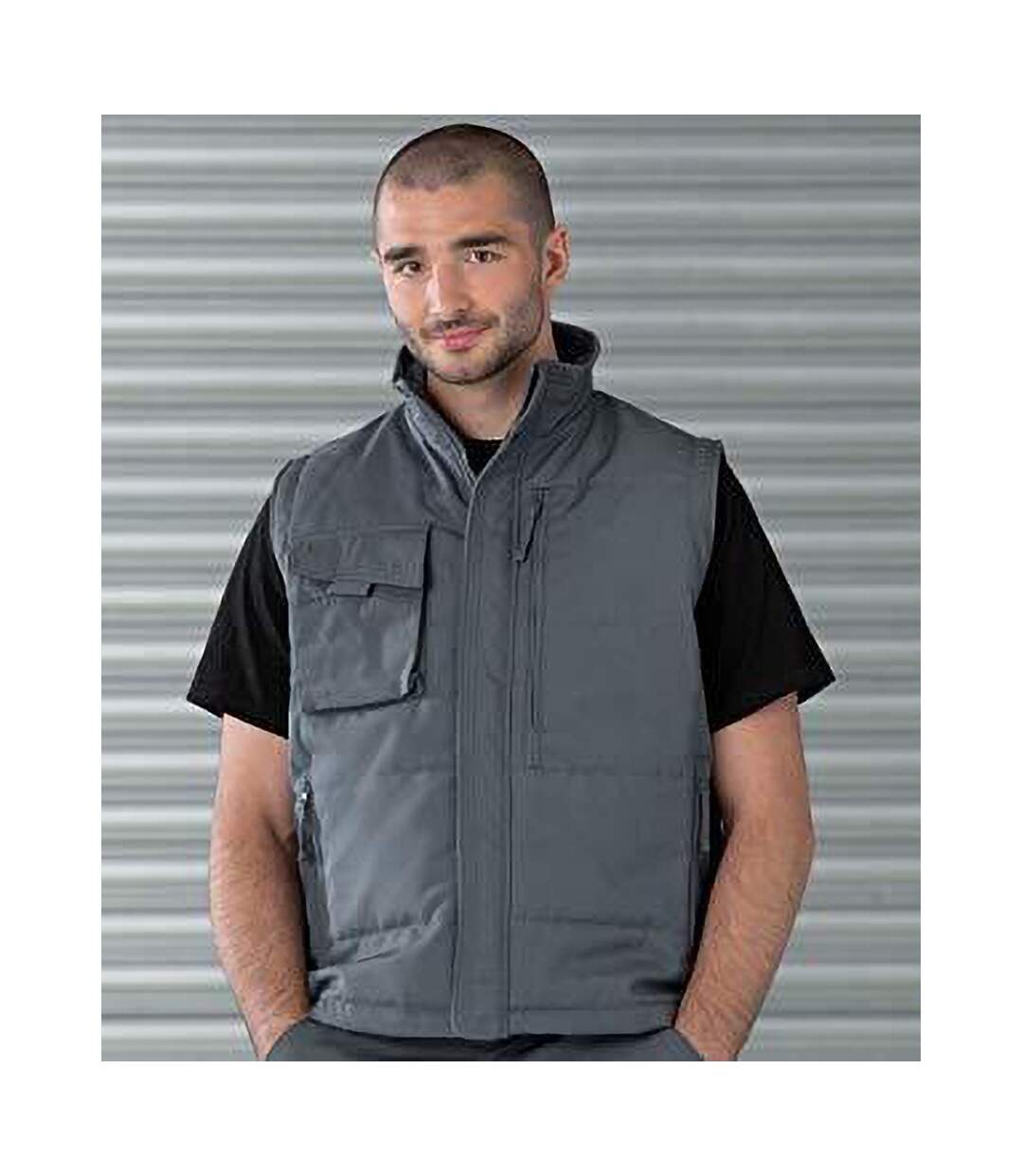 Mens Workwear Gilet Jacket Convoy Grey Russell-1