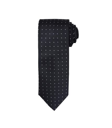 Premier Mens Micro Dot Pattern Formal Work Tie (Black/Dark Gray) (One Size)