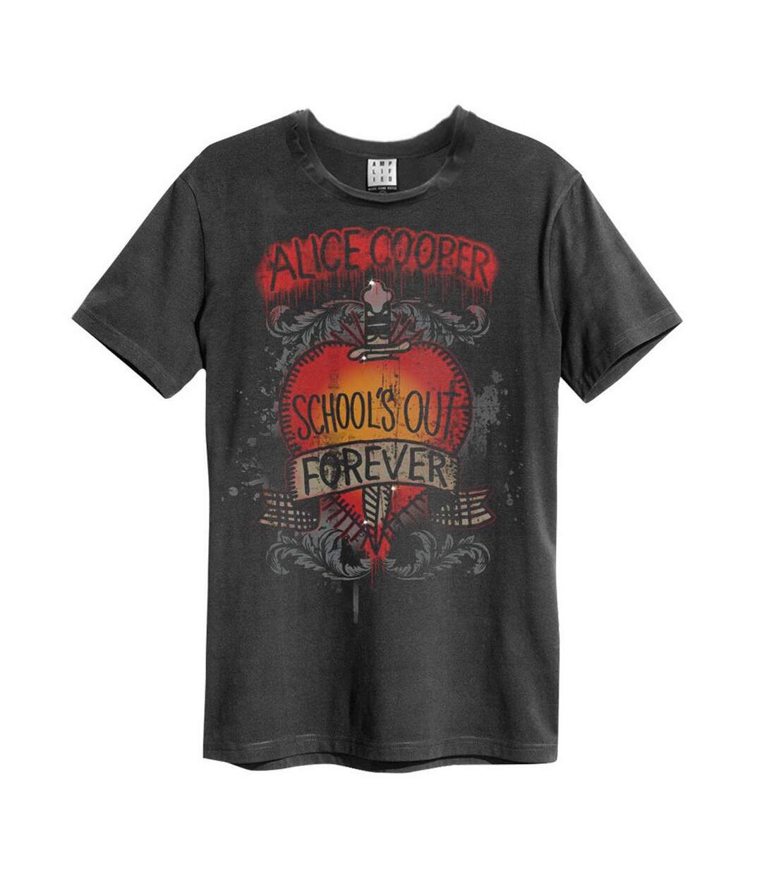 T-shirt school´s out adulte gris foncé Amplified-1