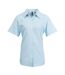 Womens/ladies Signature Pearlised Oxford Short-sleeved Shirt Light Blue Premier-2